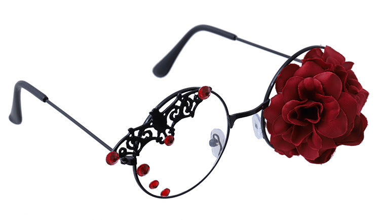 Accessories Lolita Rose Heart Wings Steampunk Bat Rose Gothic Gear Single-Sided Glasses
