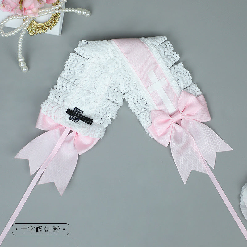 Lolita Bow Lace Hairband - Handmade Cute Anime Girl Hair Clip