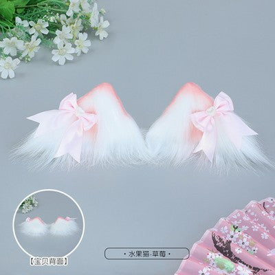 Cat Ear Hair Clip Headband Cute Girl Hair Accessories Lolita Comic Exhibition Bowknot Headwear Animal Ear Hair Clip