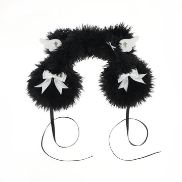 Yang Er Da Meng Original Cute Plush Puppy Ear Muffs for Women Winter Ear Protection Cute Solid Color Warm Cold-Proof Ear Covers