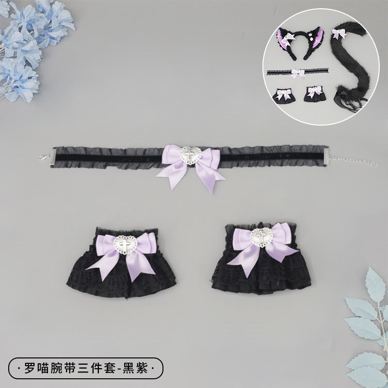 Cosplay Cat Ear Headband Cat Tail Accessories Handmade Cute Cat Girl Beast Ear Hair Accessories Beast Tail Accessories Set