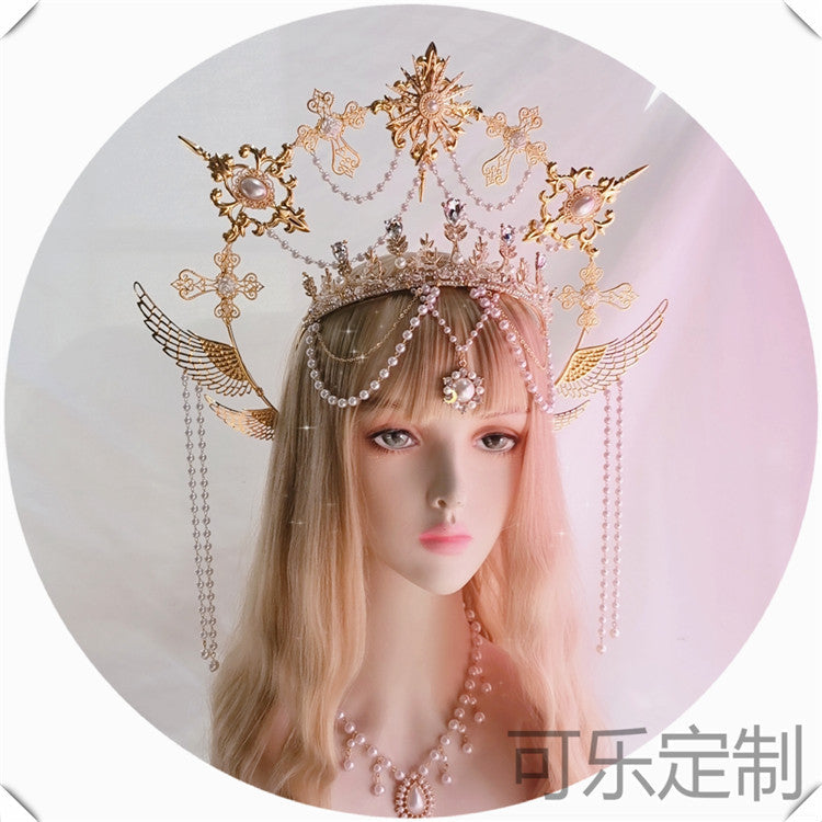 Original Lolita Virgin Mary Halo Apollo Sun Angel Headband - Church Hanfu Headwear | Exaggerated Photography Prop