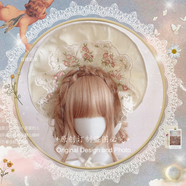 Victorian Lolita Bonnet Hat Wedding Tea Party Lolita BB Hat Classical Bnt Headwear KC Hairband