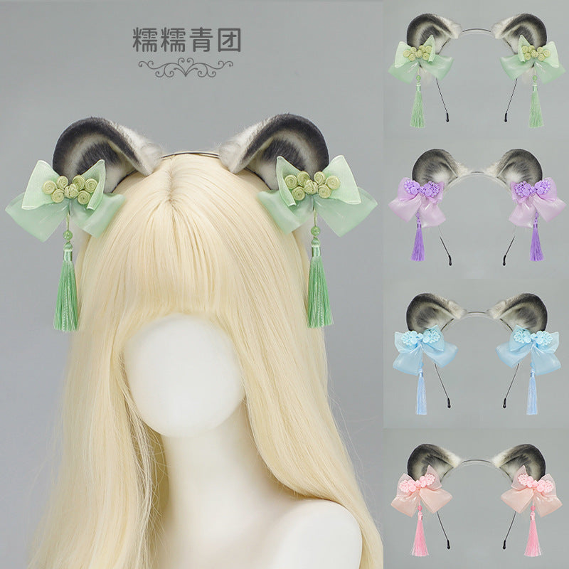 Ancient Style Hanfu Panda Headband - Lolita Tassel National Chinese Girl Accessory