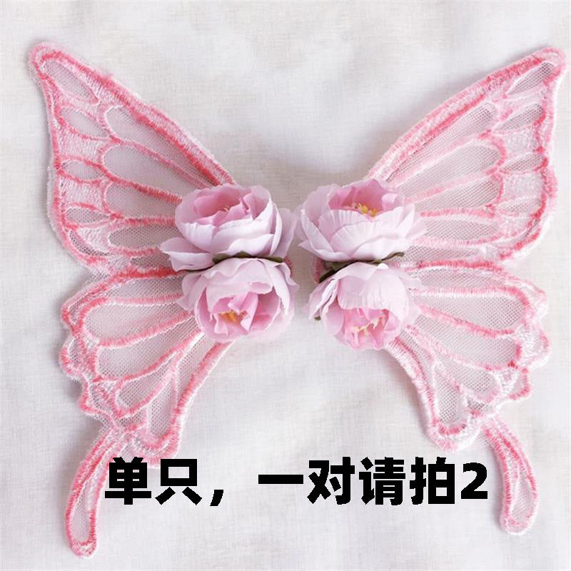 Original Handmade Lolita Lace Imitation Large Butterfly Hair Clip Pair Clip Hair Accessories Catwalk Ancient Style Hanfu Back Press