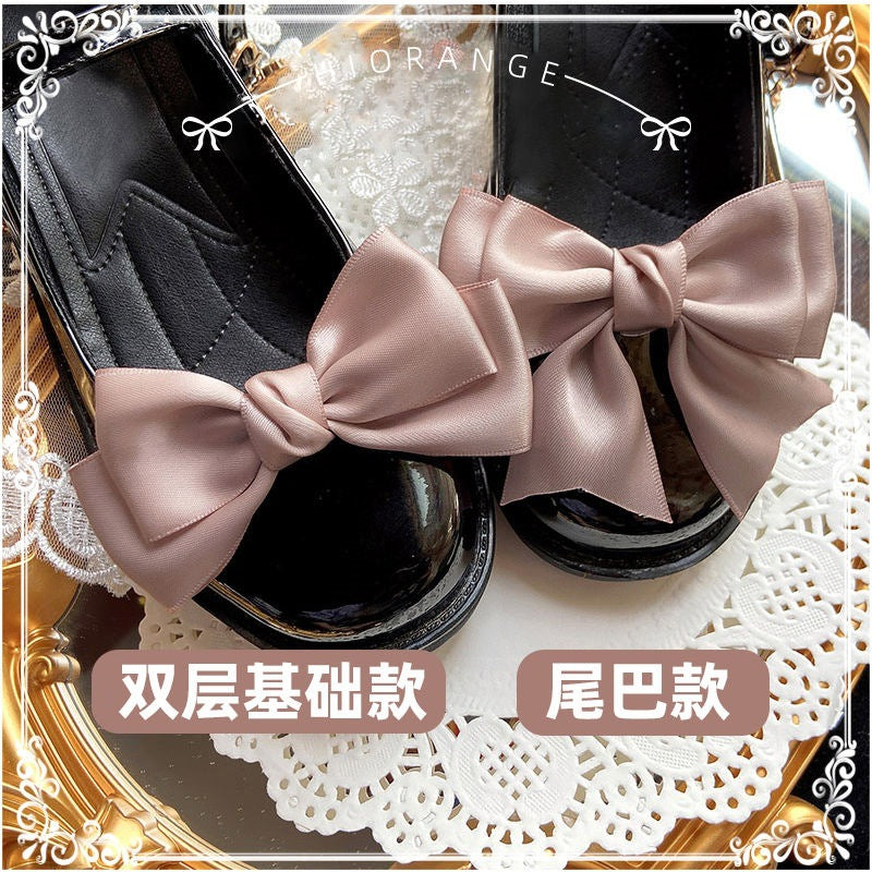 Sweet and Cute Girl Multi-color Lolita Shoe Clips Versatile Bow Shoe Buckles JK Basic Shoe Flowers