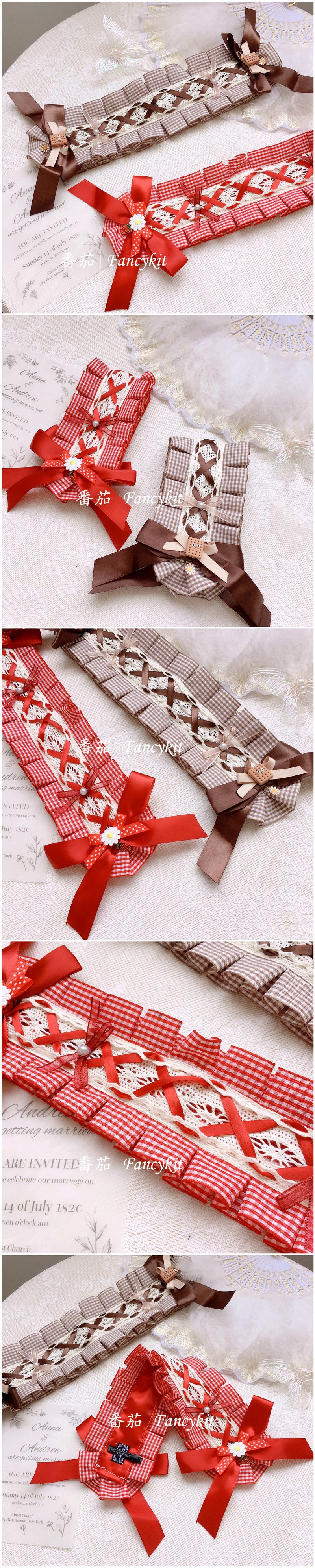 Lolita Lace Plaid Bow Headband Girl Classic Lolita Alice Cute BNT Hair Accessories