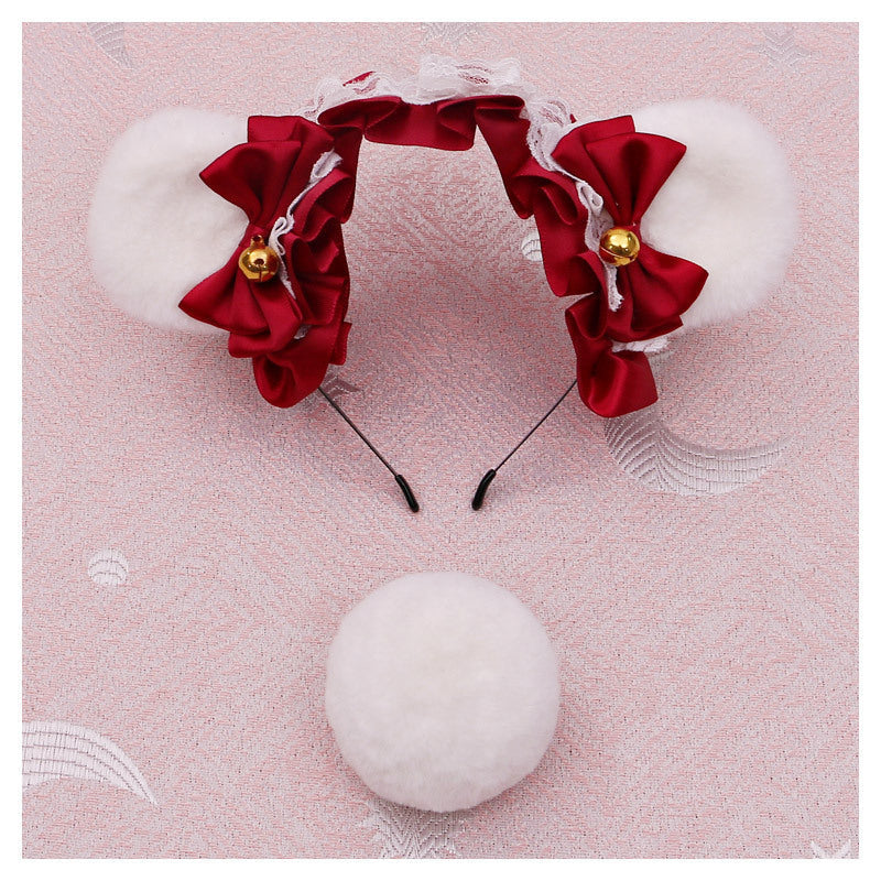 Lolita Lace Bear Ear Headband - Handmade Animal Ear Lolita Hair Accessory