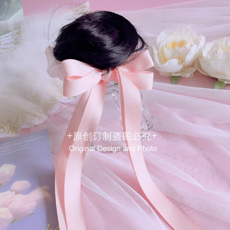 Homemade Lolita Wig Hair Bun Chinese Style Ribbon Bun National Style Girl Tassel Bun Hair Clip
