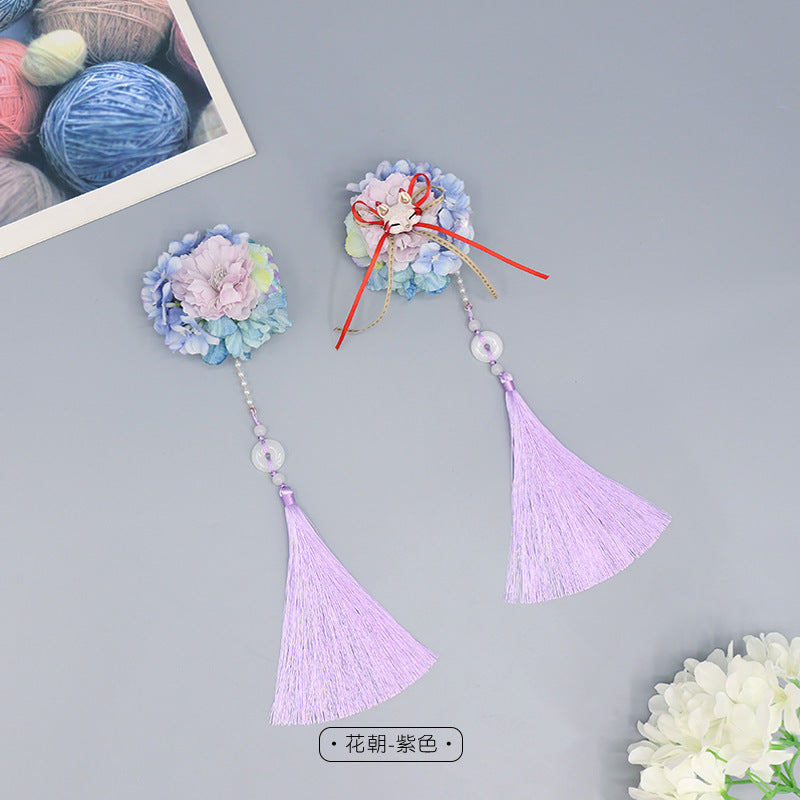 Cute Lolita Fox Hair Clip - Tassel Cosplay Exhibition Props