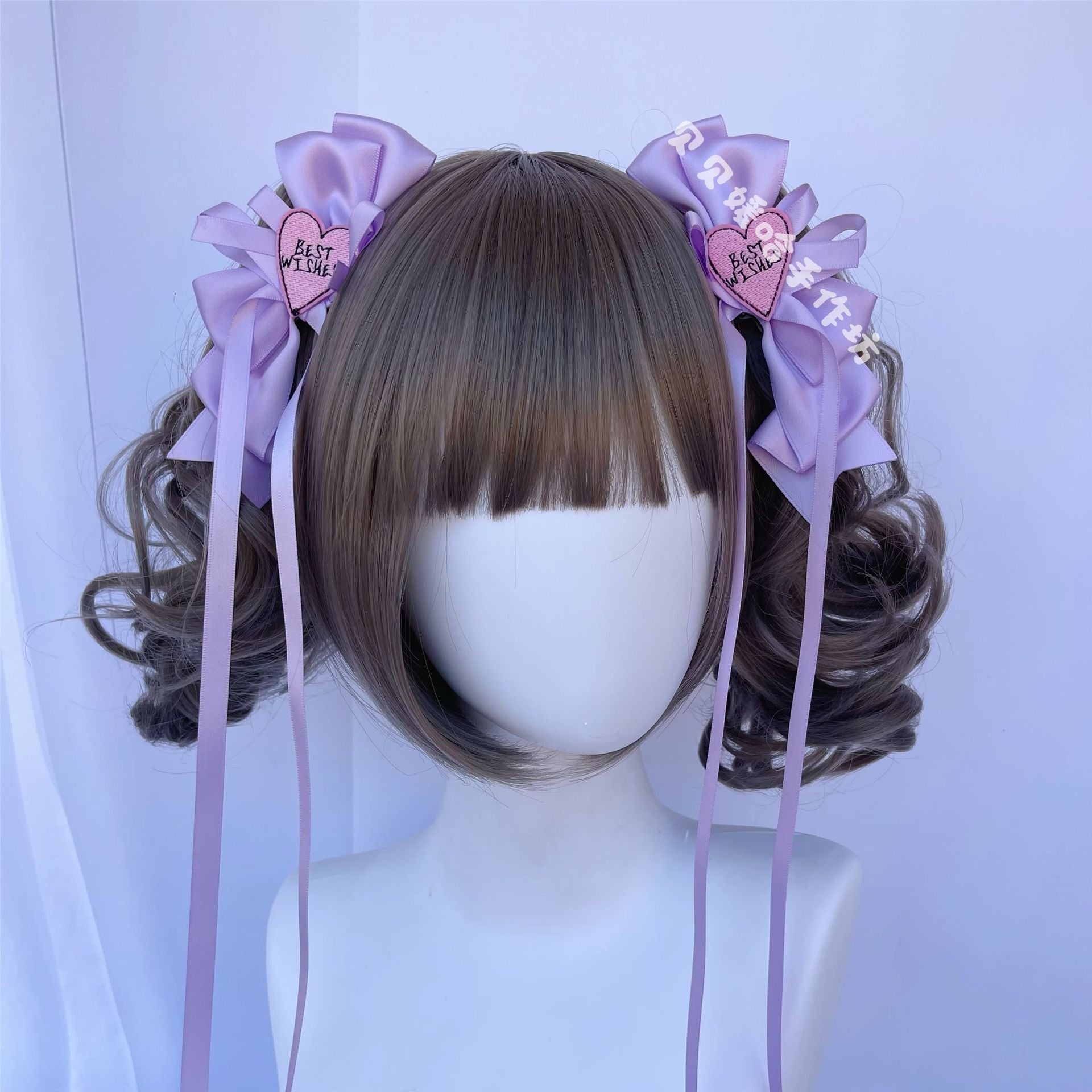 Japanese and Korean Style 3D Bow Hair Clip Blue Pink Ribbon JK Girl Sweet Spicy Y2K Double Ponytail Clip Lolita Hair Accessory