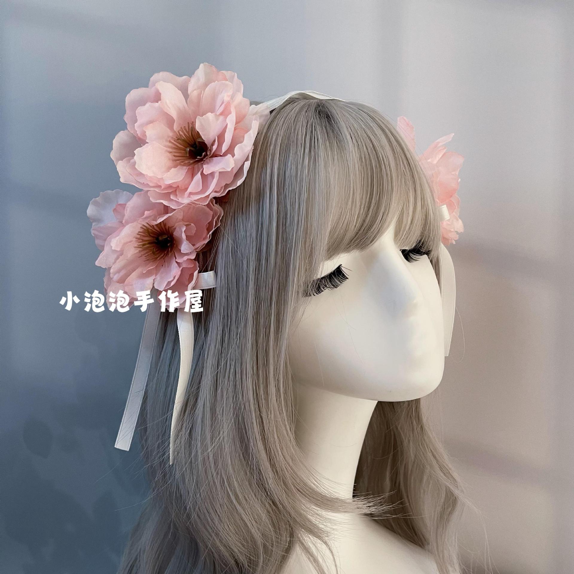 Soft Girl Lolita Lace Headband Bow KC Flower Hair Accessory Lo Girl Cosplay Versatile Sweet Hair Ornament