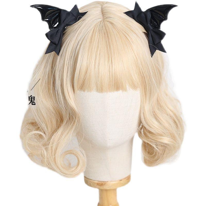 Black Wings Demon Hair Clip Bat Side Clip Halloween Headwear Bow Hair Accessory Lolita Gothic