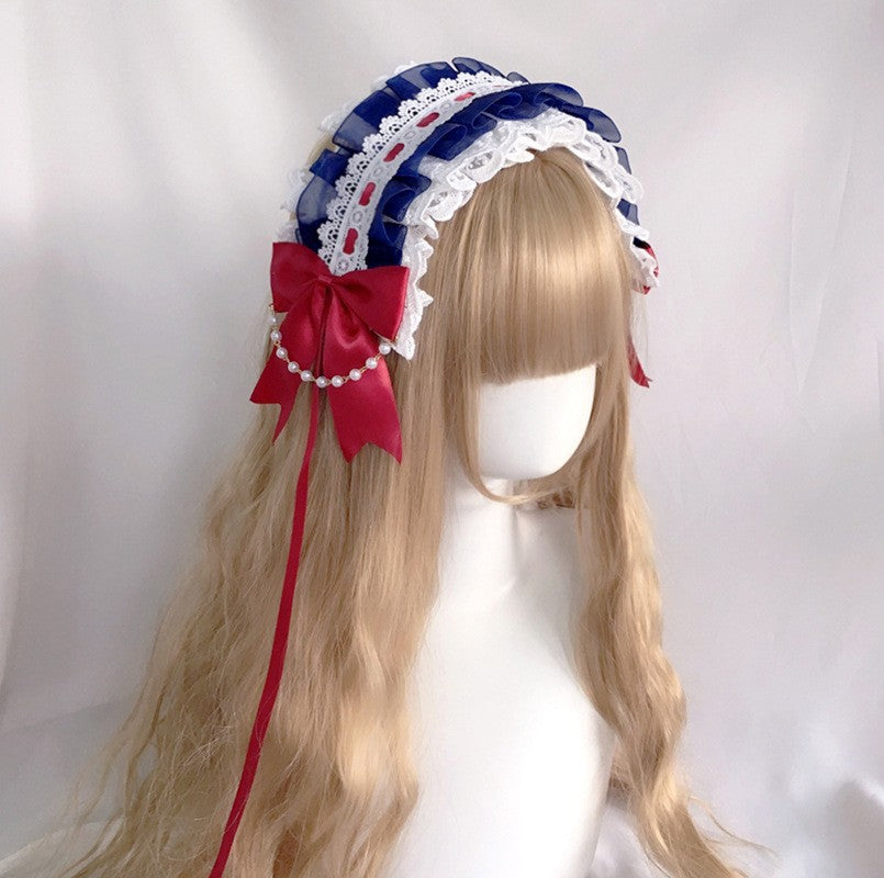 Soft Girl Hairband Lace Hair Clip Lolita Sweet Versatile Kc Bow Hair Accessory Headband