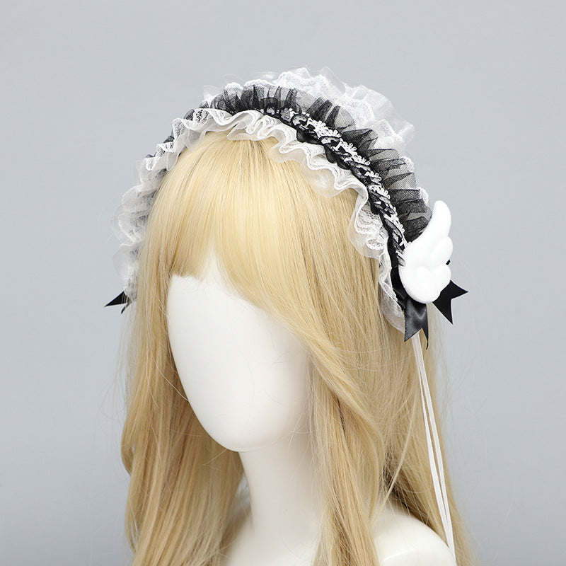 Handmade Lolita Bow Lace Hairband - Comic Exhibition Cosplay Hair Clips