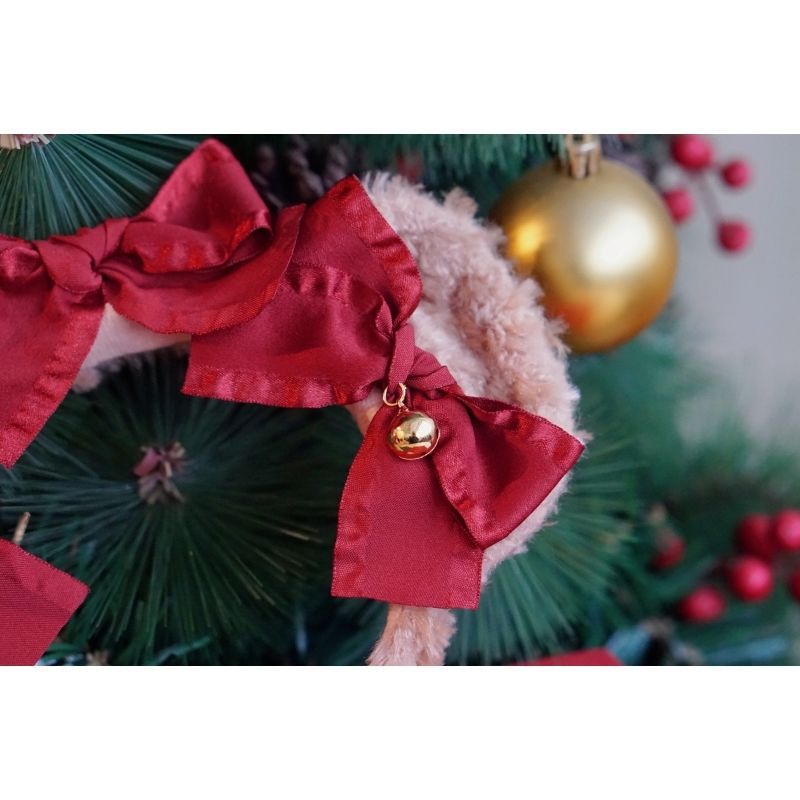 Original Handmade Lolita Bear Ear Bow Hairband - Christmas Themed Hair Accessory