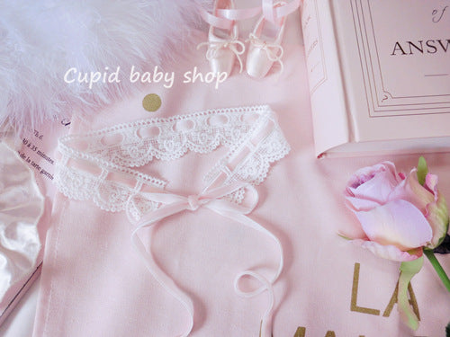 Gentle French Sweetheart Lolita Girl ChokerHomemade Lace Tie Collar