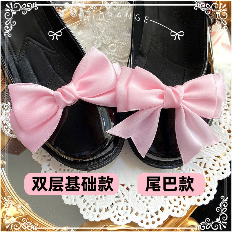 Sweet and Cute Girl Multi-color Lolita Shoe Clips Versatile Bow Shoe Buckles JK Basic Shoe Flowers