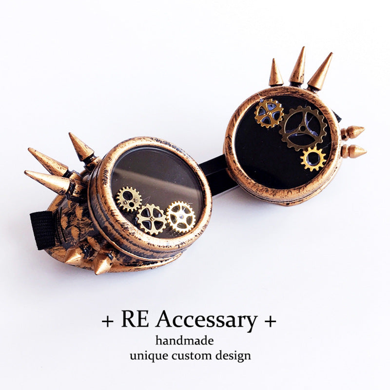 Mechanical Punk Steam Rivet Goggles Gear Glasses Gothic Lolita Accessories Halloween Decoration