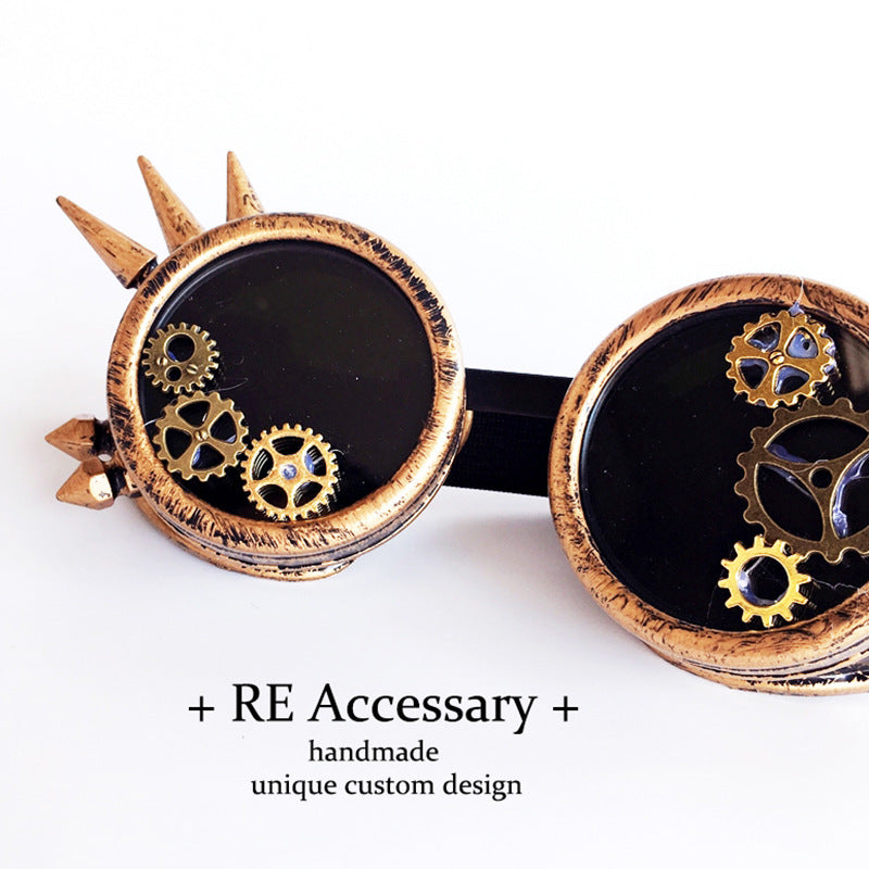 Mechanical Punk Steam Rivet Goggles Gear Glasses Gothic Lolita Accessories Halloween Decoration
