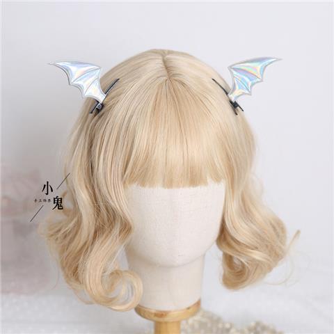 Black Wings Demon Hair Clip Bat Side Clip Halloween Headwear Bow Hair Accessory Lolita Gothic