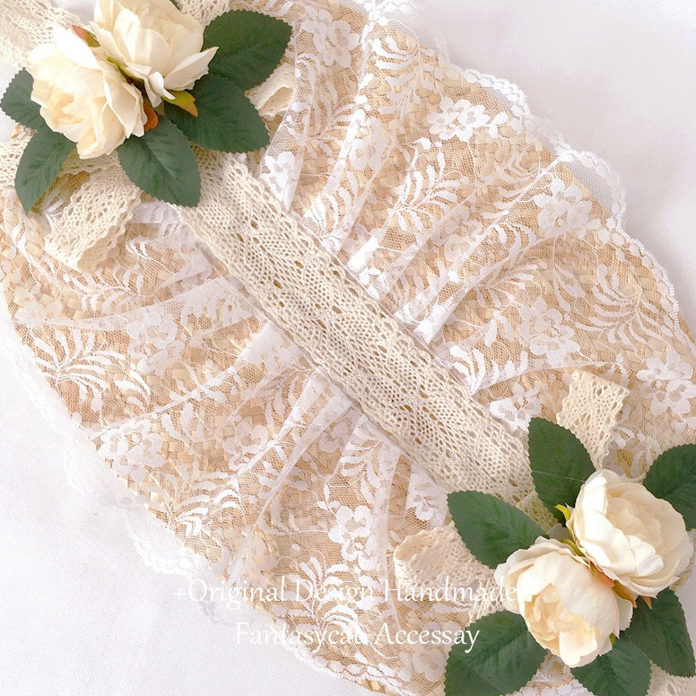 Original Straw Hat Flat Hat Lolita Handmade Gorgeous Elegant Tea Party Pastoral French Style Photo Bonnet Bntbb Hat