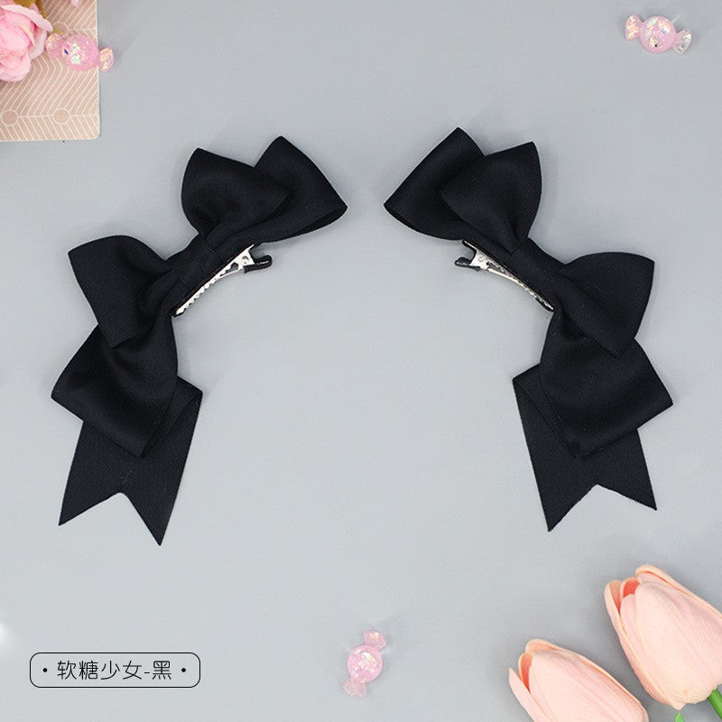 Handmade Bow Hair Clip Cute Lolita Hair Accessory Soft Girl JK Small Item Lolita Sweet Cool Hairpin for Girls