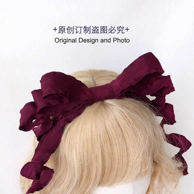 Multicolor Lolita Styling Headband KC - Original Handmade with Built-in Wire Bow | Sweet Girl Twist Small Hair Accessory