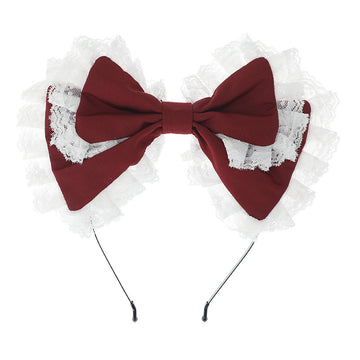 Handmade Small Hairpin Accessories Hair Ornament Bow Lolita Japanese Style Girl Hair Accessories Lace Edge Lolita Headband