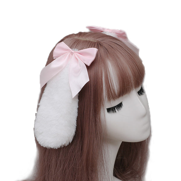 Lolita Lolita Bowknot Lolita Bunny Ear Hair Clip Side Clip Pair Clip Hair Accessory Cartoon Hair Clip - Lolita Fetch
