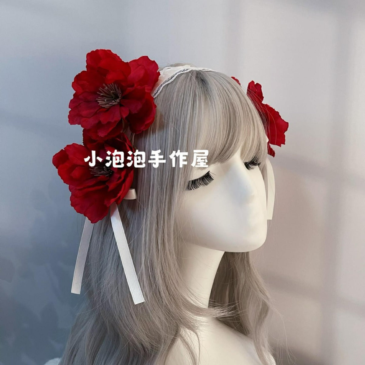 Soft Girl Lolita Lace Headband Bow KC Flower Hair Accessory Lo Girl Cosplay Versatile Sweet Hair Ornament