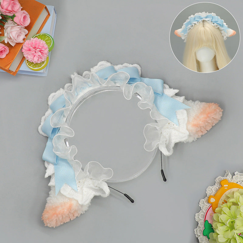 Lolita KC Little Sheep Ear Headband Comic Exhibition Party Maid Style Costume Props Maid Cosplay Sheep Ear Hair Accessories