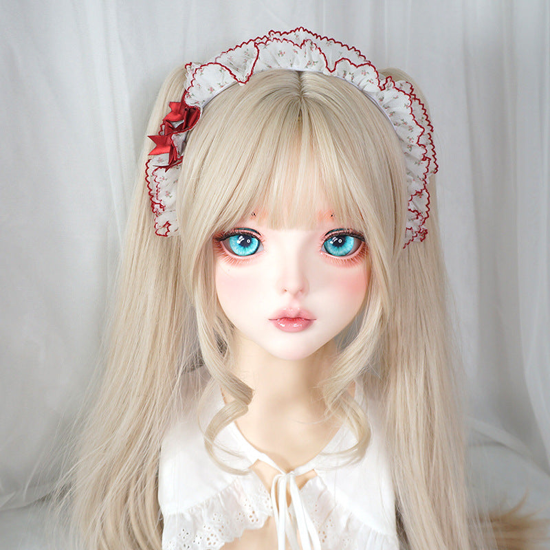Doll Lace Bow Headband Handmade Lolita Headband Forest Style Versatile Cute Sweet Adorable Girl Hair Accessory for Women