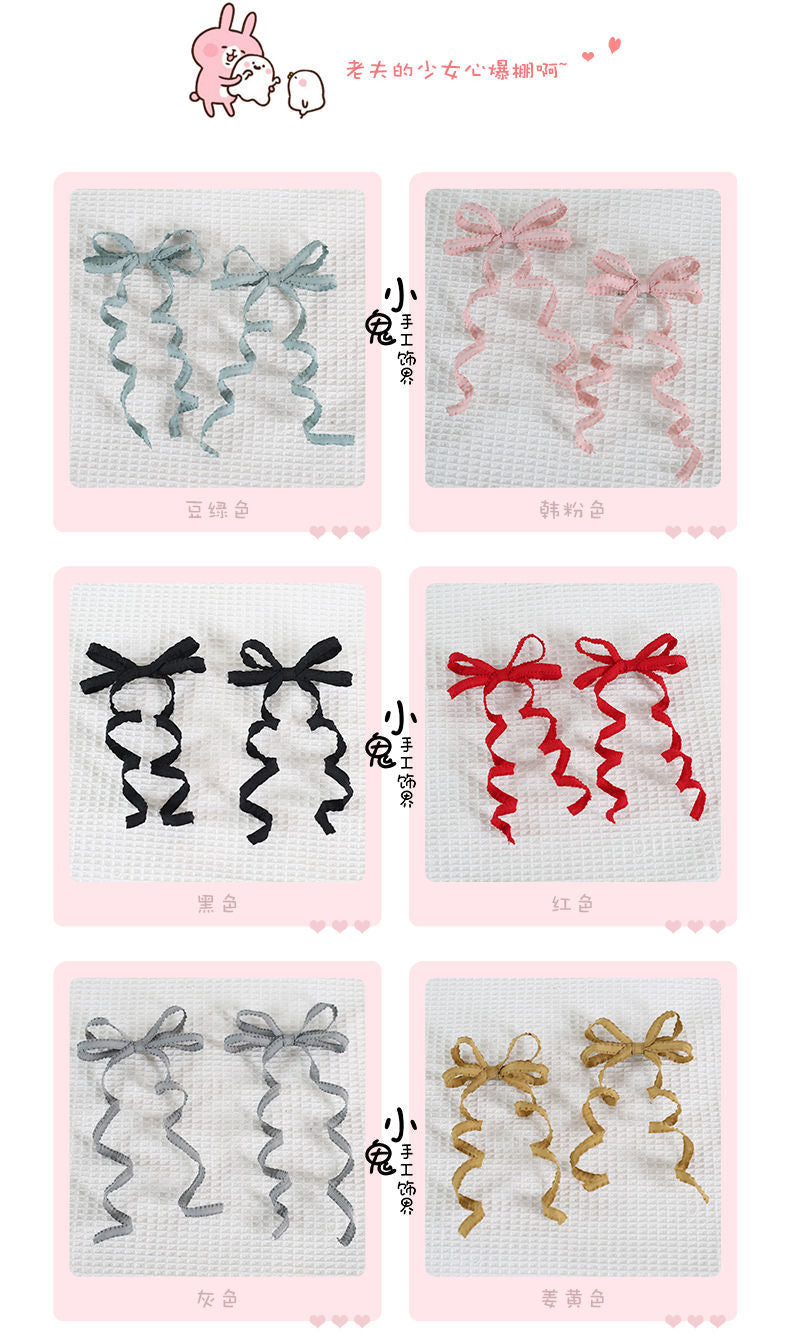 Basic Color Double Ponytail Twist Hair Clip Lolita Sweet Pair Clip Original Japanese Anime Cosplay Adjustable Style