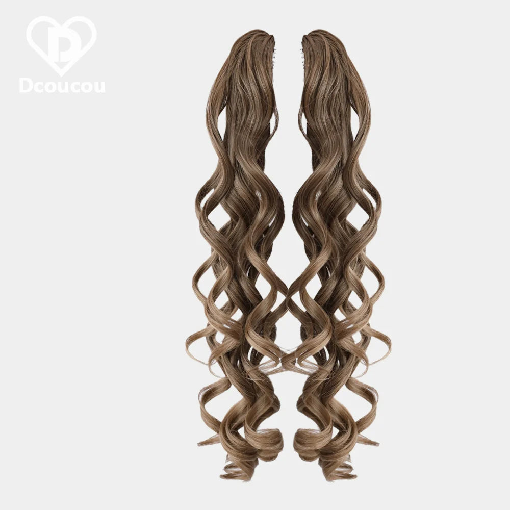 Dcoucou - Style 3 Mix & Match - 47cm Roman Curls with Tiger Clip Accessories Wig