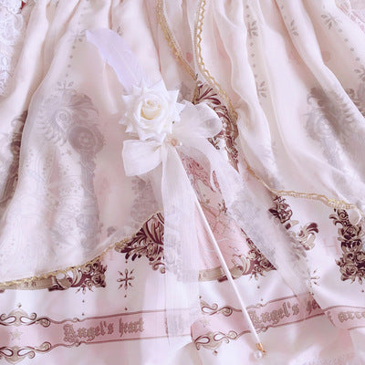 Original Lolita Tea Party Rose Flower Wand Handmade Fairy Wand Handheld Cane Staff Performance Photo Shoot Catwalk Magic