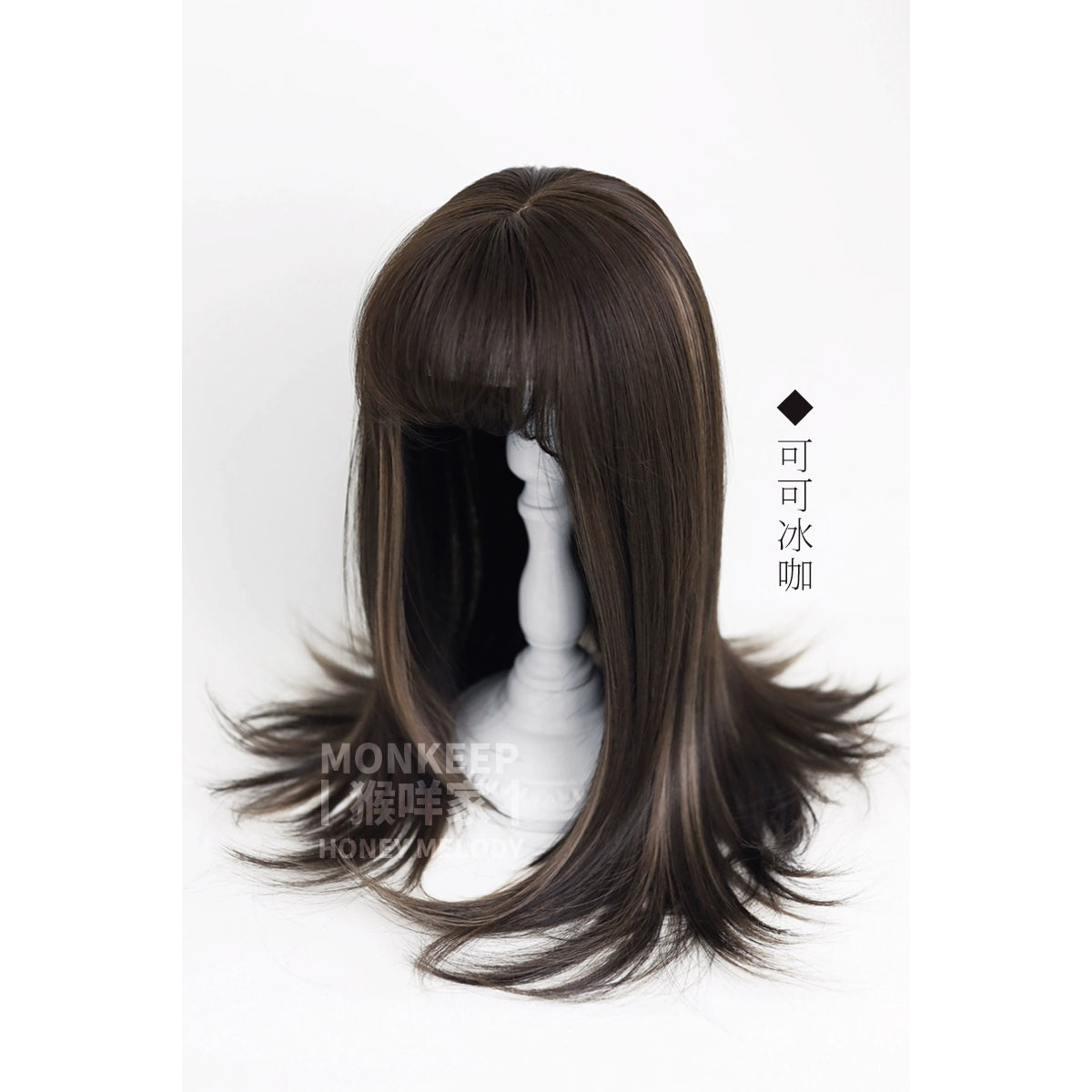Spot MONKEEP Monkey Bajia, Sandwich Pie, Bangs Top Hair Piece Interlayer Highlighting Half Headgear Original Wig