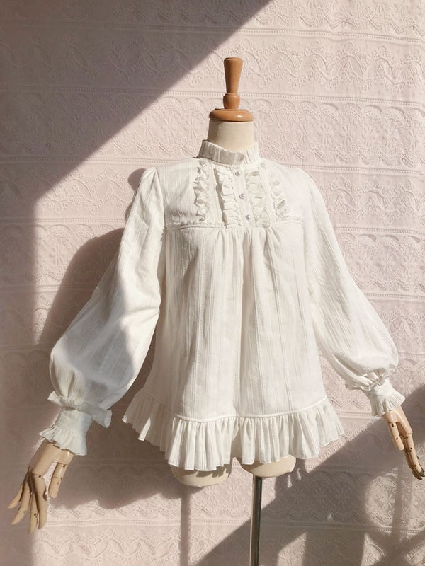 Yilia - Japanese Fashion Cotton Lolita Long - Sleeve Blouse Innerwear