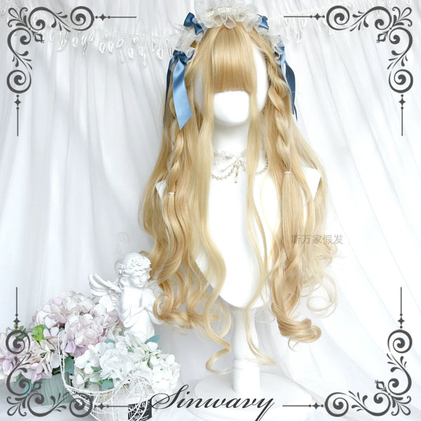 Sinwavy - Light Blone Wavy Lolita Wig - Straight Bang Wig