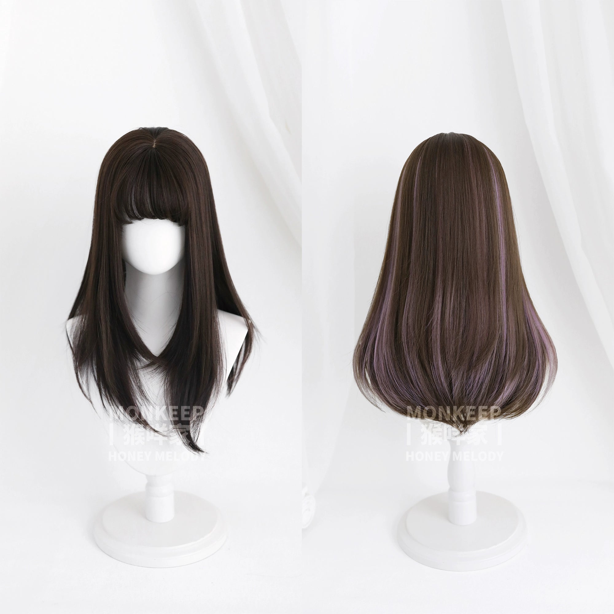 Spot MONKEEP Monkey Bajia, Sandwich Pie, Bangs Top Hair Piece Interlayer Highlighting Half Headgear Original Wig