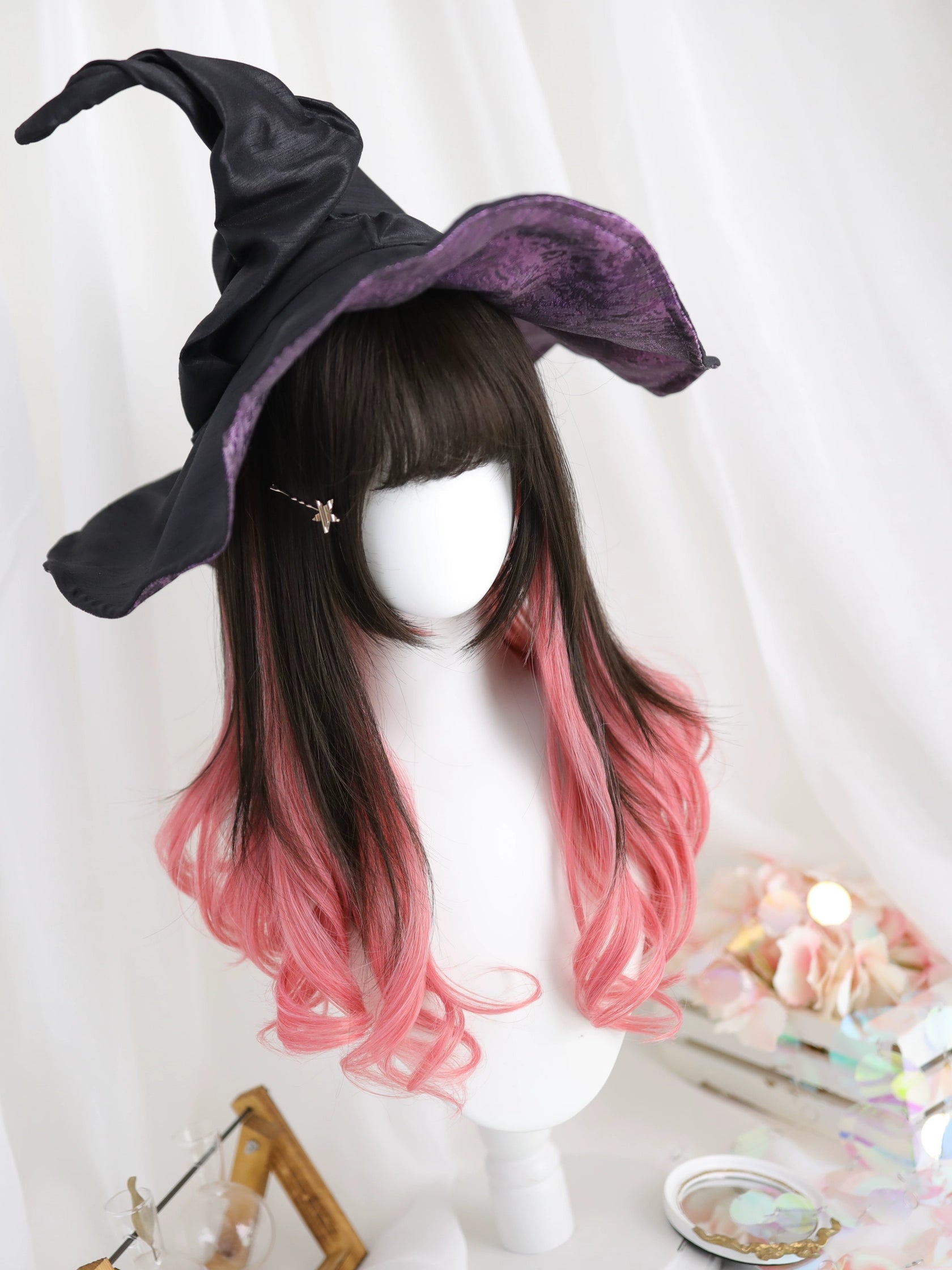 Spot MONKEEP Monkey Bajia, Flow Heart Twist Pie Bangs Top Hair Piece Air Tail Roll Hanging Ear Dyeing Original Wig
