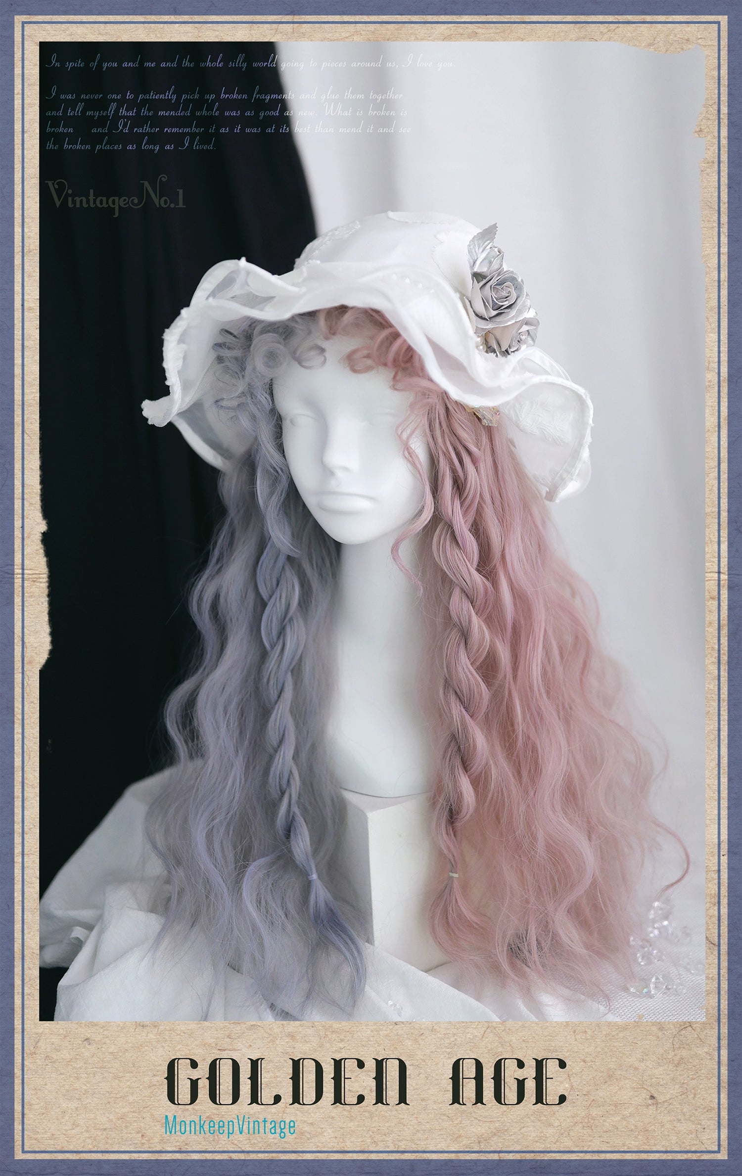 Spot MONKEEP Monkey Bajia GoldenAgeVINTAGE NO.1 Small Roll Bangs 60cm Textured Wig