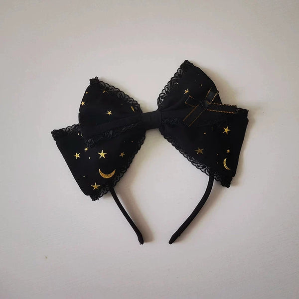 Black star-and-moon Lolita accessory options