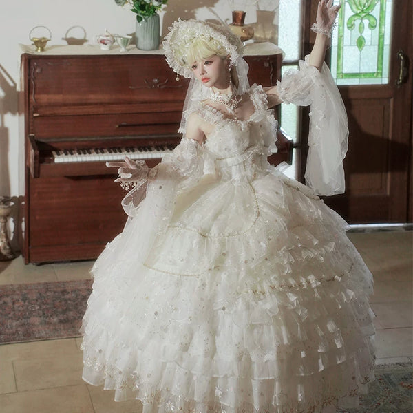 Maoxi Xiaoxiannu Lolita - Dream Waltz - White chiffon JSK dress
