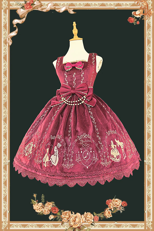 Infanta - Cinderella - Velvet Classic Lolita JSK Dress, Princess Embroidery