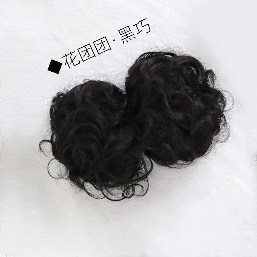 Spot MONKEEP Monkey Bajia Small Q Pie Double Ponytail Dough Tweet Tiger Clip Highlights Dyeing Top Bangs Hair Piece Wig