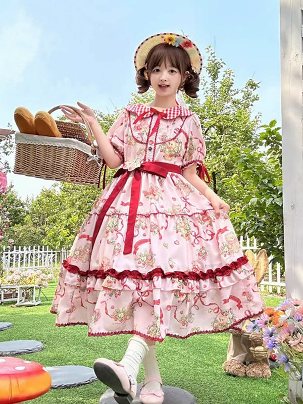 Yueele - Summer Rose Garden - Plus-Size Sweet Lolita OP Dress - front view
