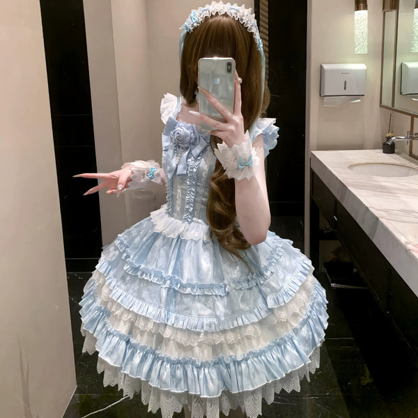 Shengqing - Ice Blue Overture - Summer Sweet Lolita jumper dress