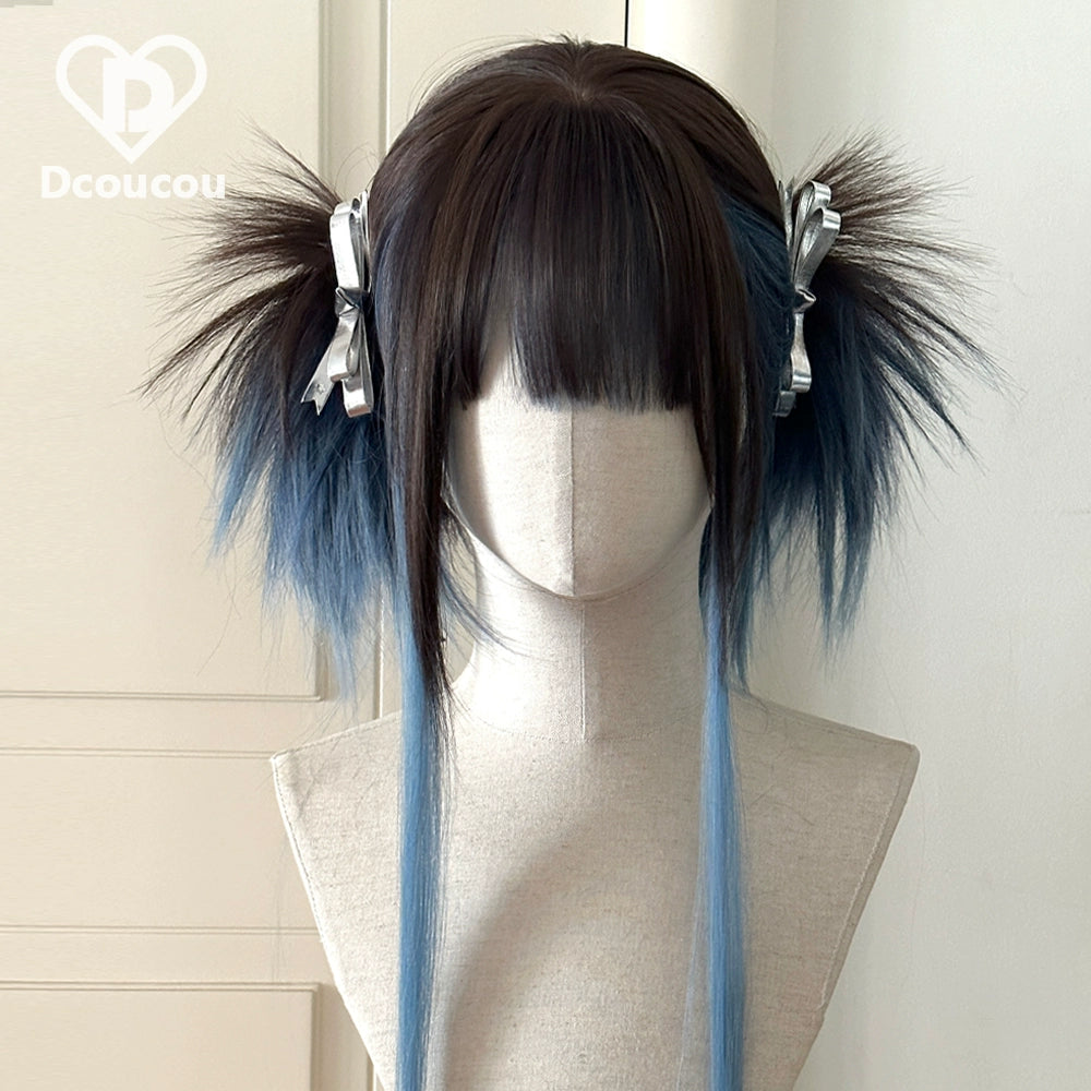 Dcoucou - Y2K Butterfly Hime - 50cm Double Ponytails Messy Style Wig