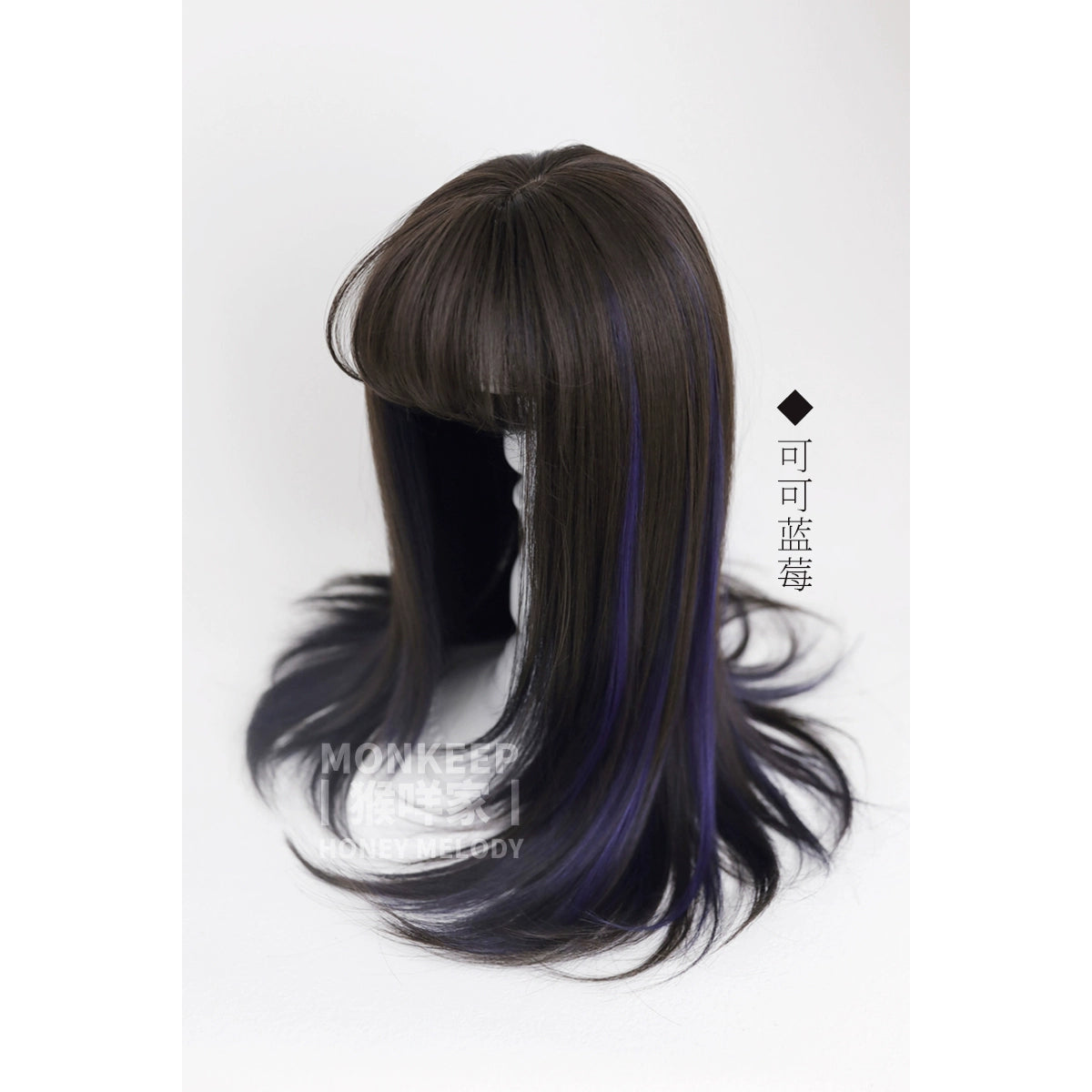 Spot MONKEEP Monkey Bajia, Sandwich Pie, Bangs Top Hair Piece Interlayer Highlighting Half Headgear Original Wig